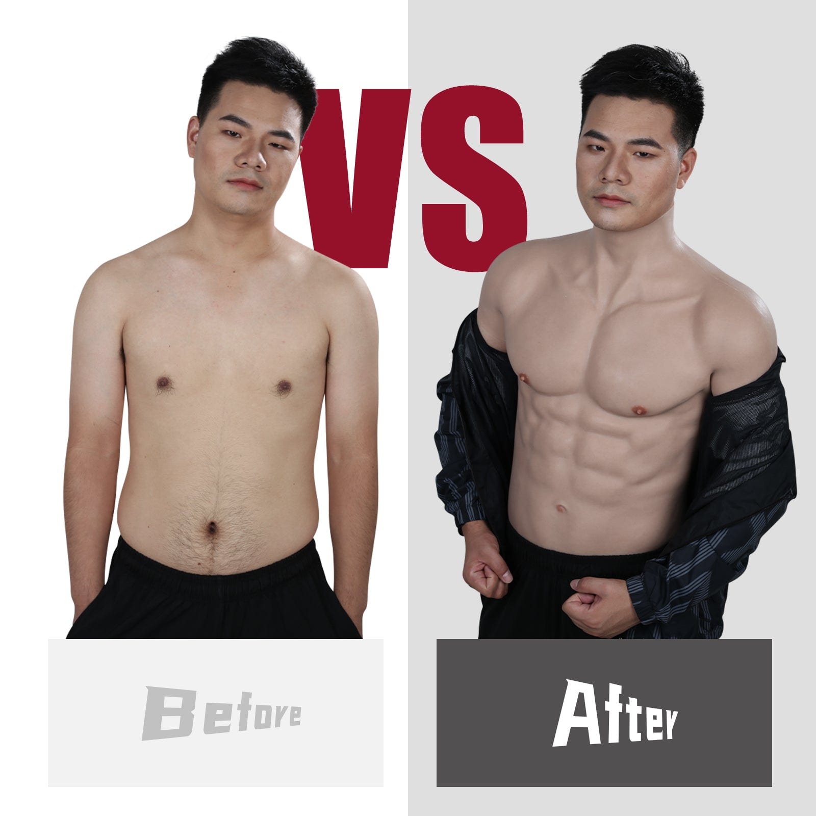 Silicone Muscles Male Suit with fine Makeup for Crossdresser