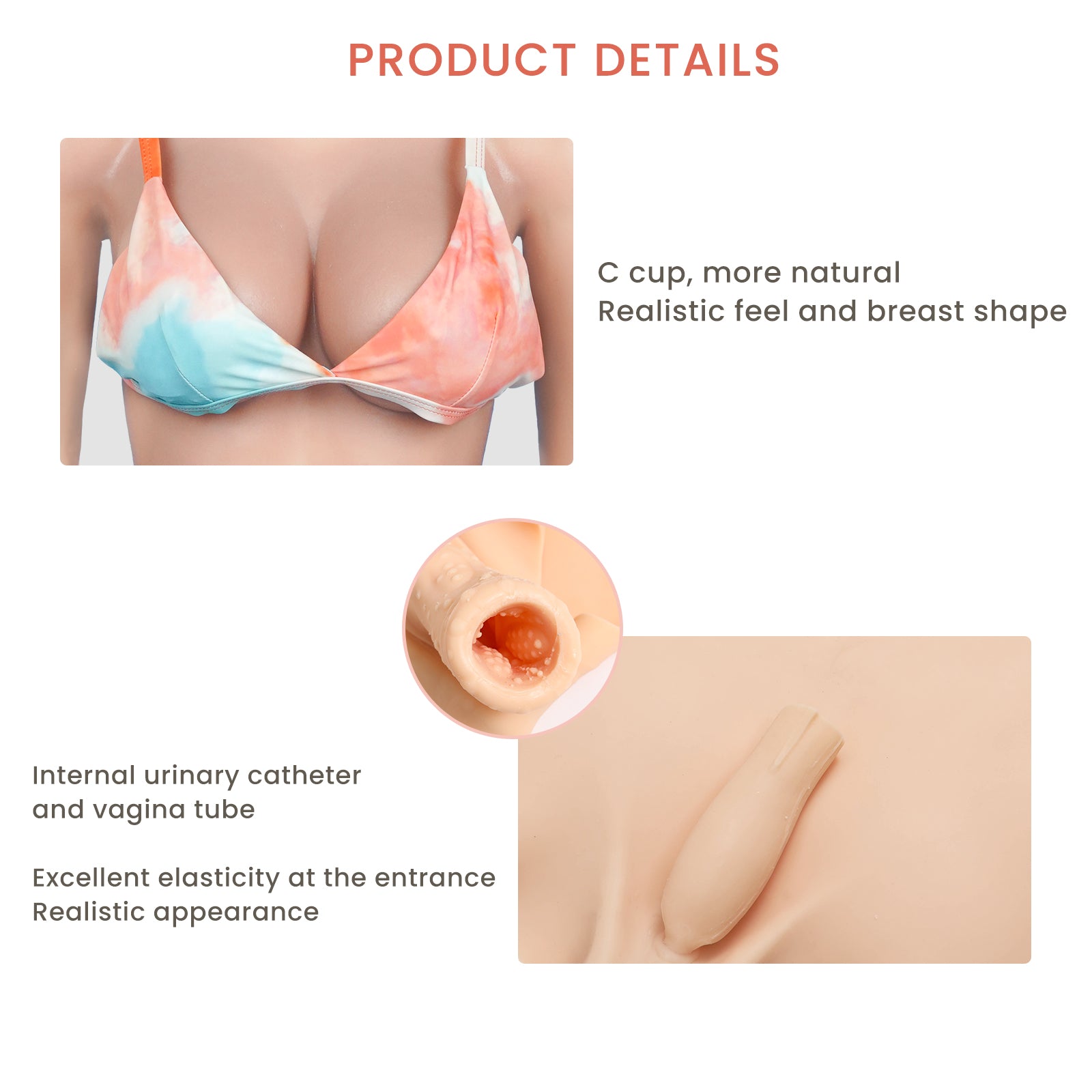 C Cup Silicone Bodysuit with Sleeves for Crossdresser