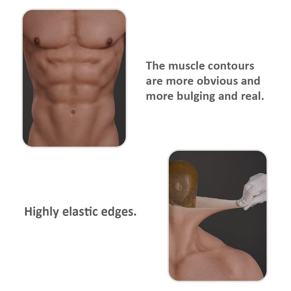 Oil-Free Silicone Muscle Suit Long Sleeve 8G for Crossdresser