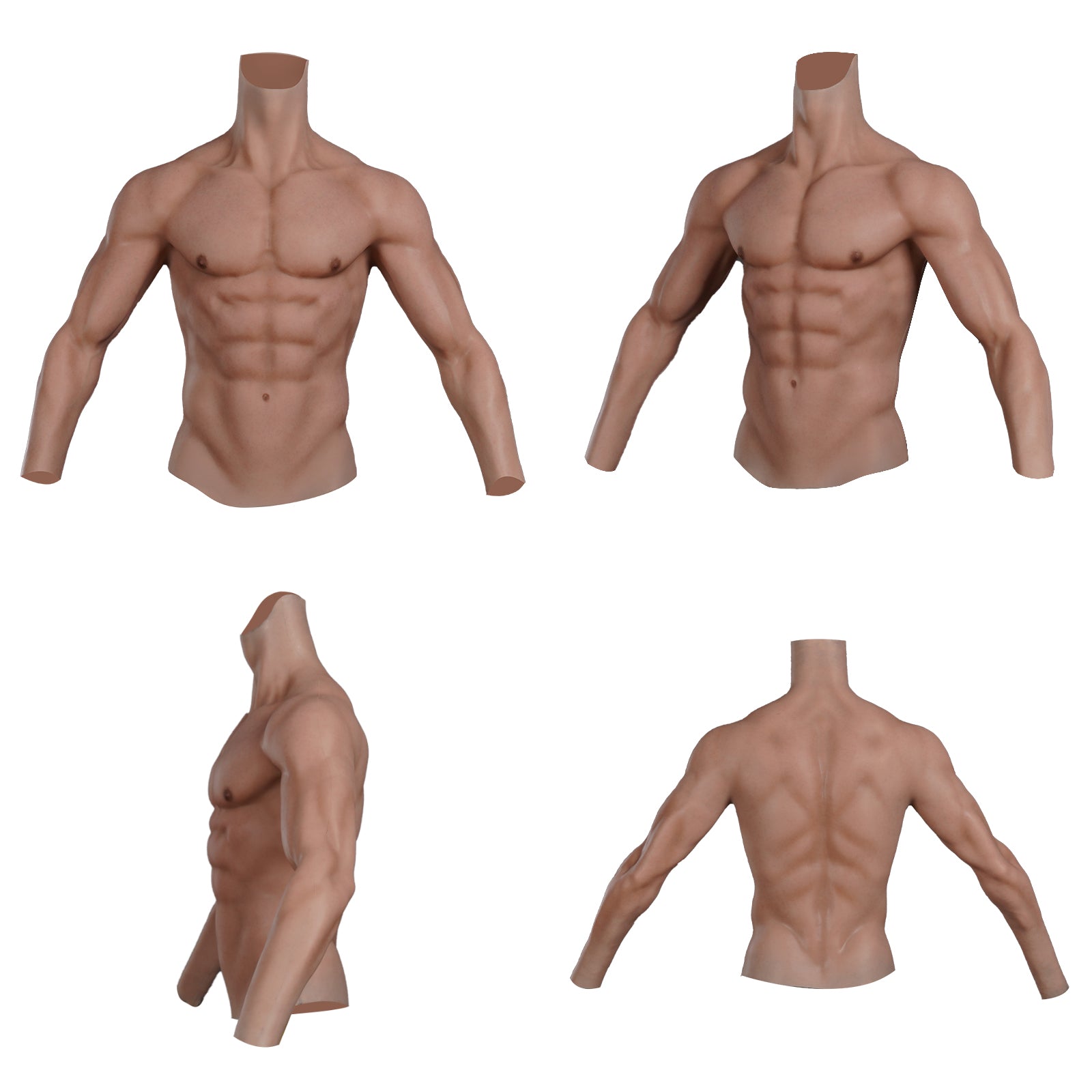 Oil-Free Silicone Muscle Suit Long Sleeve 8G for Crossdresser