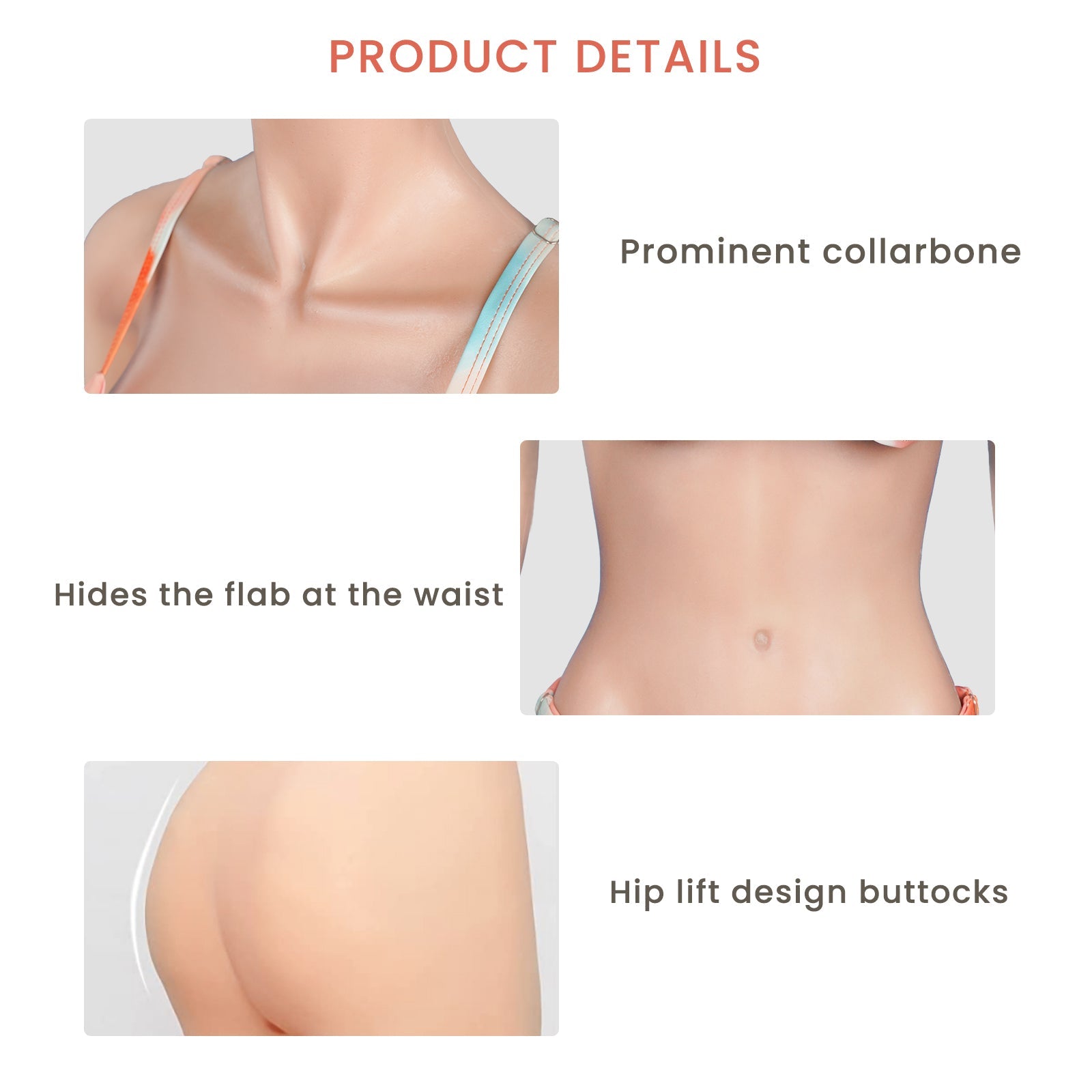 C Cup Silicone Bodysuit with Sleeves for Crossdresser