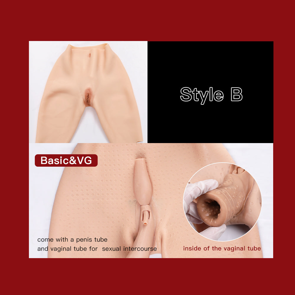 Half-length Silicone Vaginal Pants Hip-enhancer 8G for Crossdresser