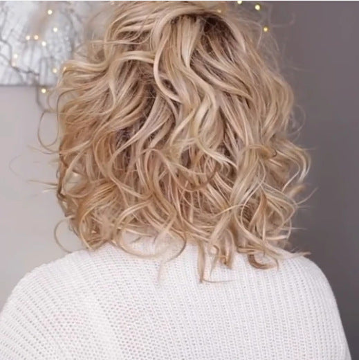 Wavy Wig with Short Bob Curly Shoulder Length