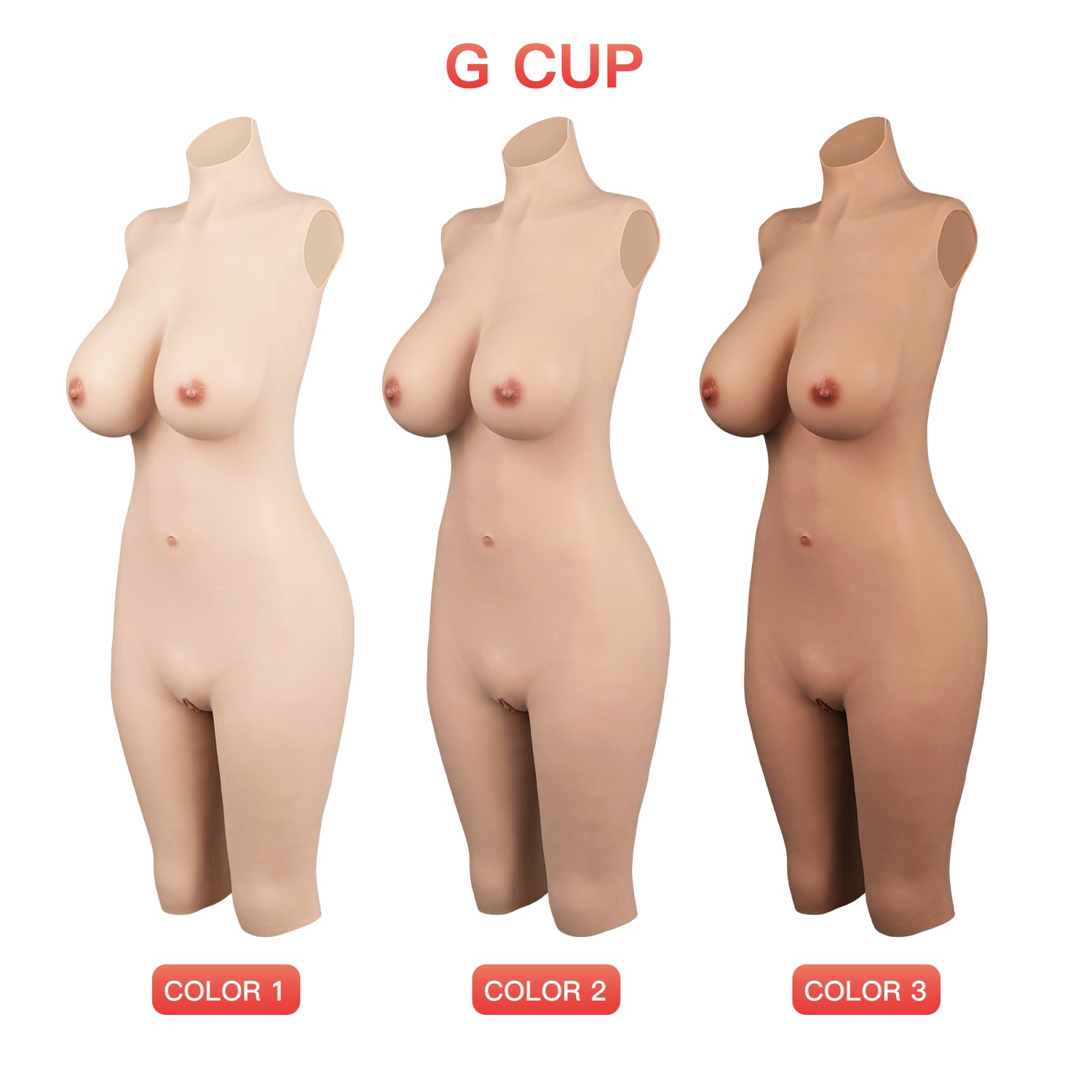 G-Cup-Bodysuit aus Silikon mit Reißverschluss 4G