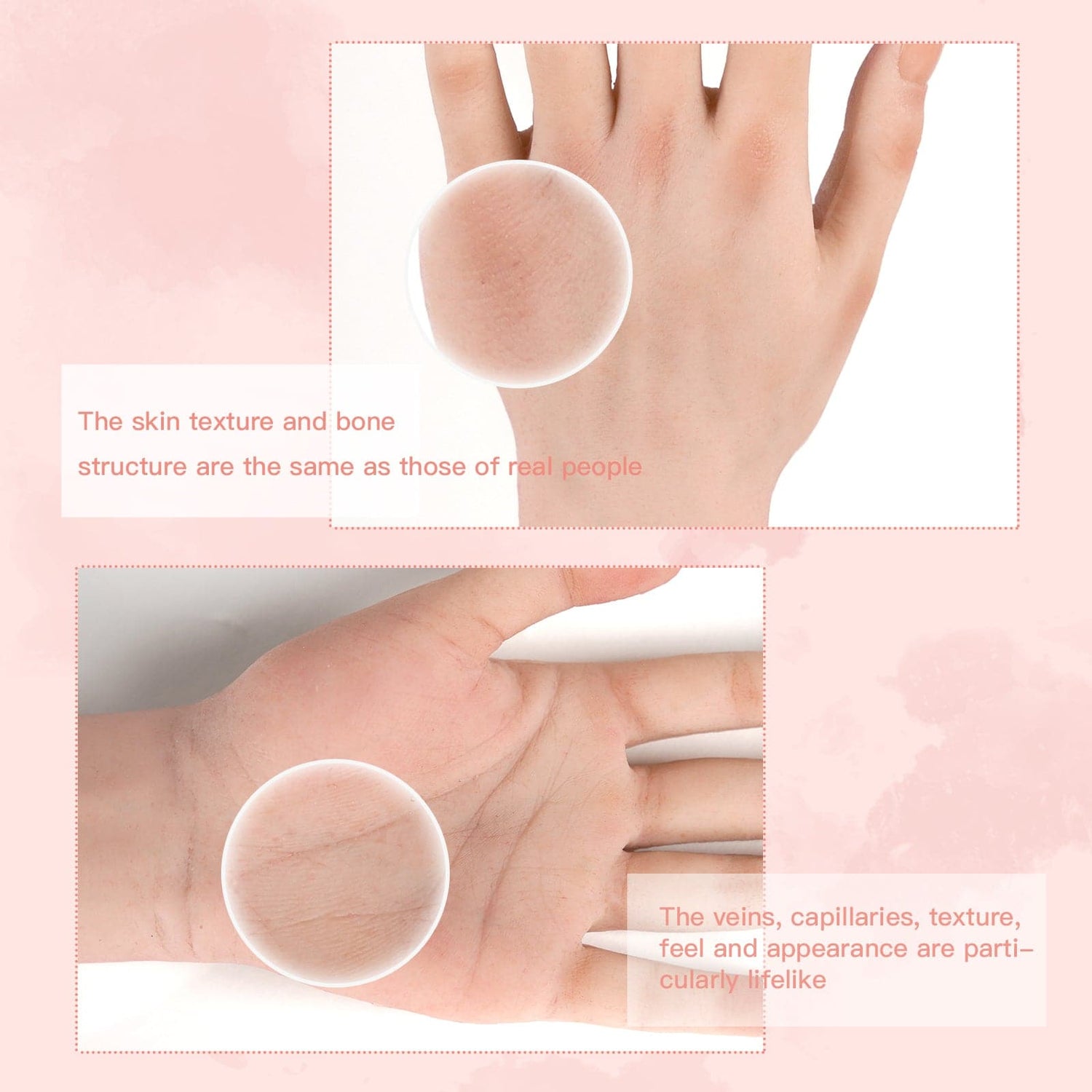 Silicone Female Mannequin Life Size Hand as Sketch Nail Art Practice Jewelry Watch Display for Crossdresser